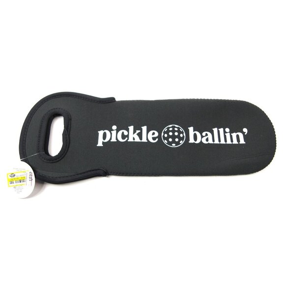 Pickleball Custom Made Neoprene Water Bottle or Wine tote Carrier Gray - Picture 1 of 4